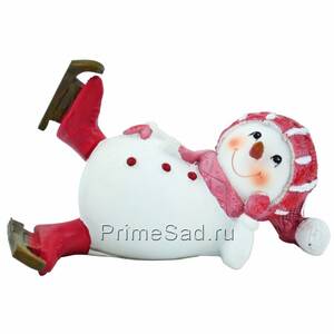 Фигура декоративная Снеговик на коньках 2