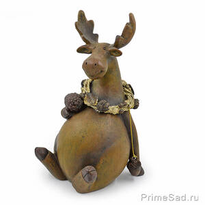 Декоративная фигура Олень с еловой шишкой