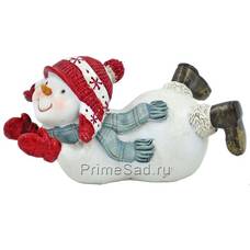 Фигура декоративная Снеговик на пузе