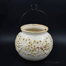 Подсвечник подвесной керамический ажурный