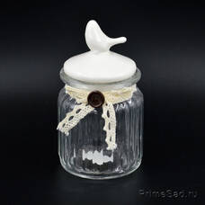 Банка стеклянная для сыпучих Птичка
