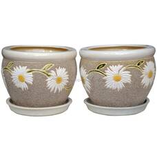 Горшки для цветов 2 шт Top Fleur ромашки